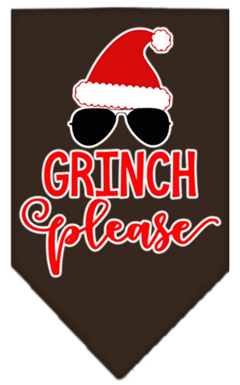 Grinch Please Screen Print Bandana Cocoa Small